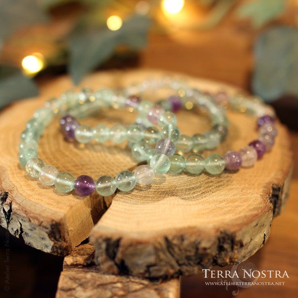 Bracelet boule Fluorite 8mm