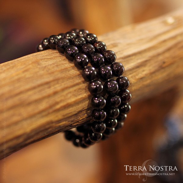 Bracelet boule Grenat 8mm