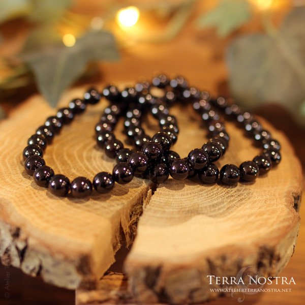Bracelet boule Grenat 8mm