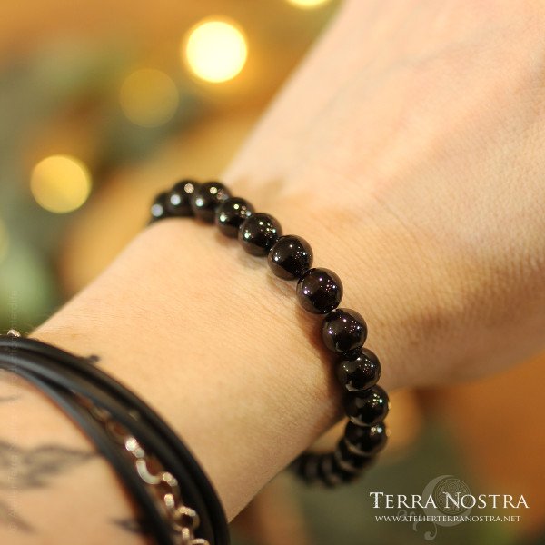 Bracelet boule Grenat 8mm