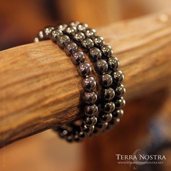 Bracelet boule Hématite 8mm