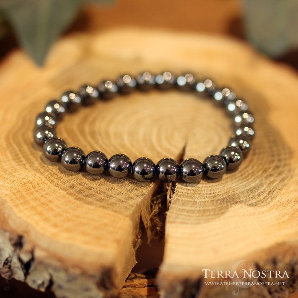 Bracelet boule Hématite 8mm