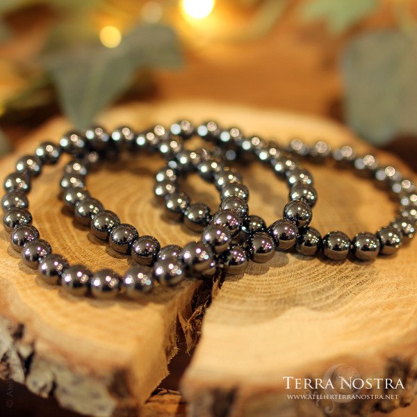 Bracelet boule Hématite 8mm