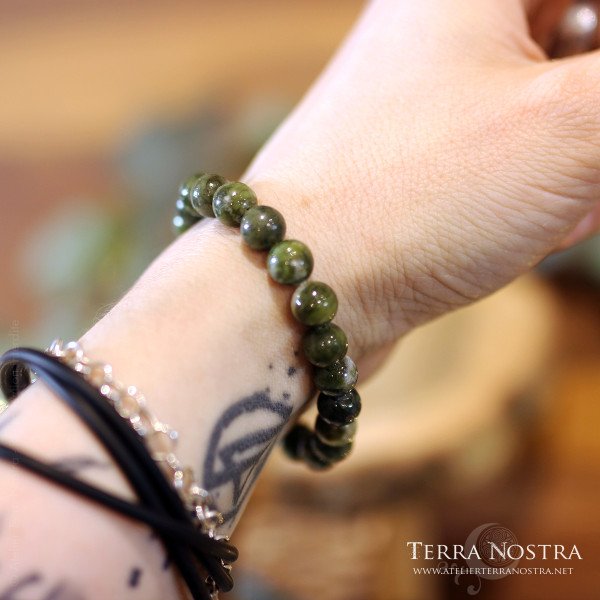 Bracelet boule Jade Nephrite 8mm