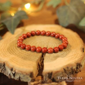 Bracelet boule jaspe rouge 8mm