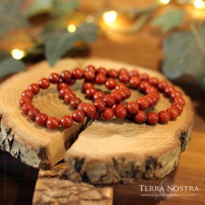 Bracelet boule jaspe rouge 8mm