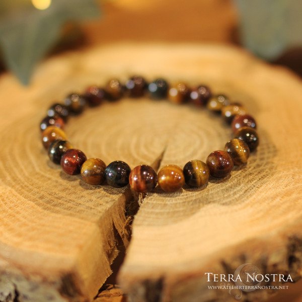 Bracelet boule mix 3 yeux 8mm