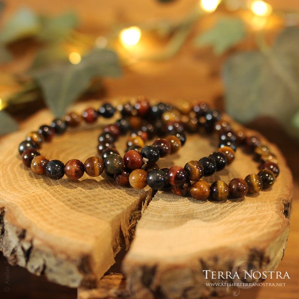 Bracelet boule mix 3 yeux 8mm