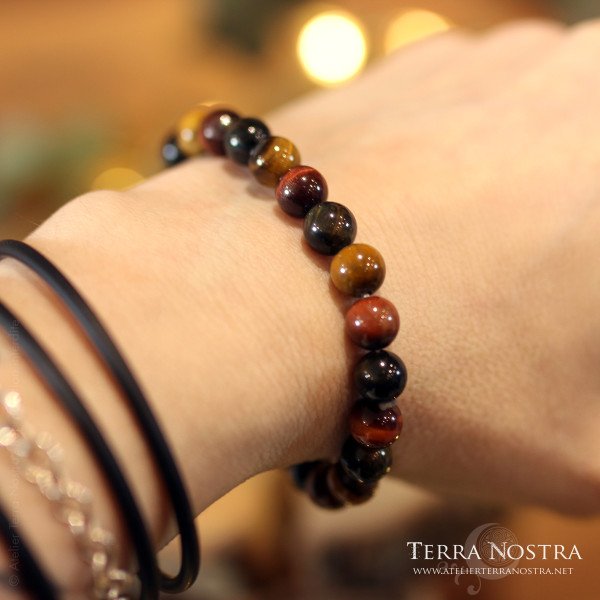 Bracelet boule mix 3 yeux 8mm
