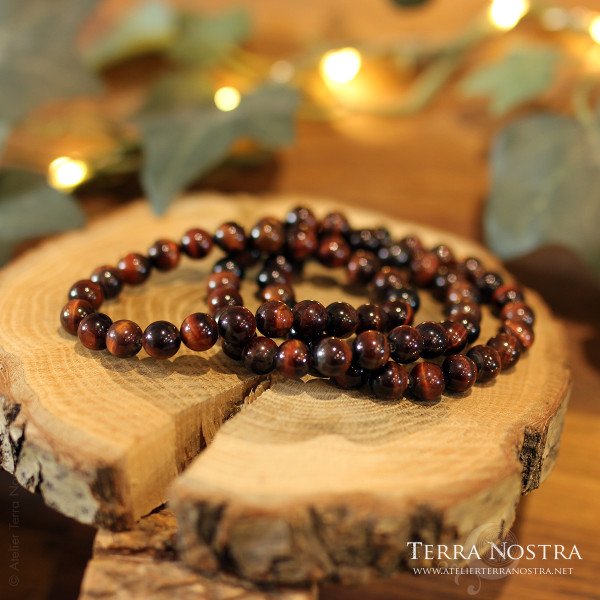 Bracelet boule 8mm Oeil de taureau