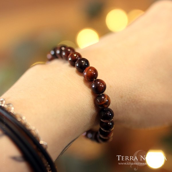 Bracelet boule Oeil de taureau 8mm