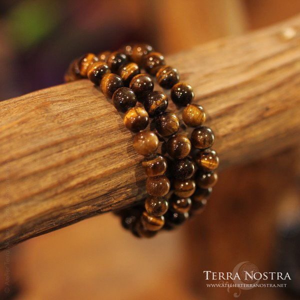 Bracelet boule Oeil de tigre 8mm