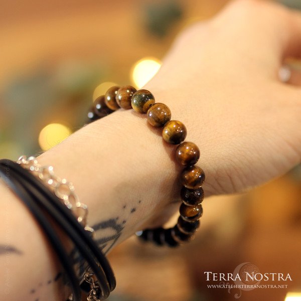 Bracelet boule Oeil de tigre 8mm