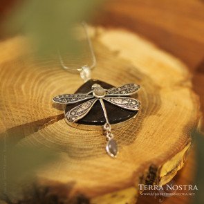Pendentif "Odonata Nila" — Labradorite cuivrée