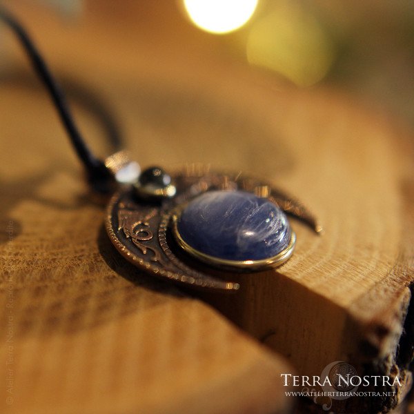 Pendentif "Skiä" — Cyanite et aigue marine