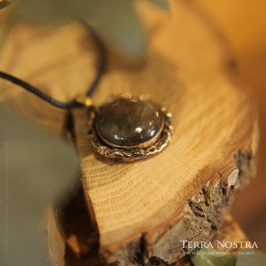 "Sol" bronze and purple labradorite pendant