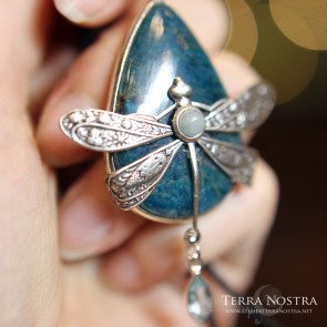 Grand pendentif "Odonata Nila" — Apatite