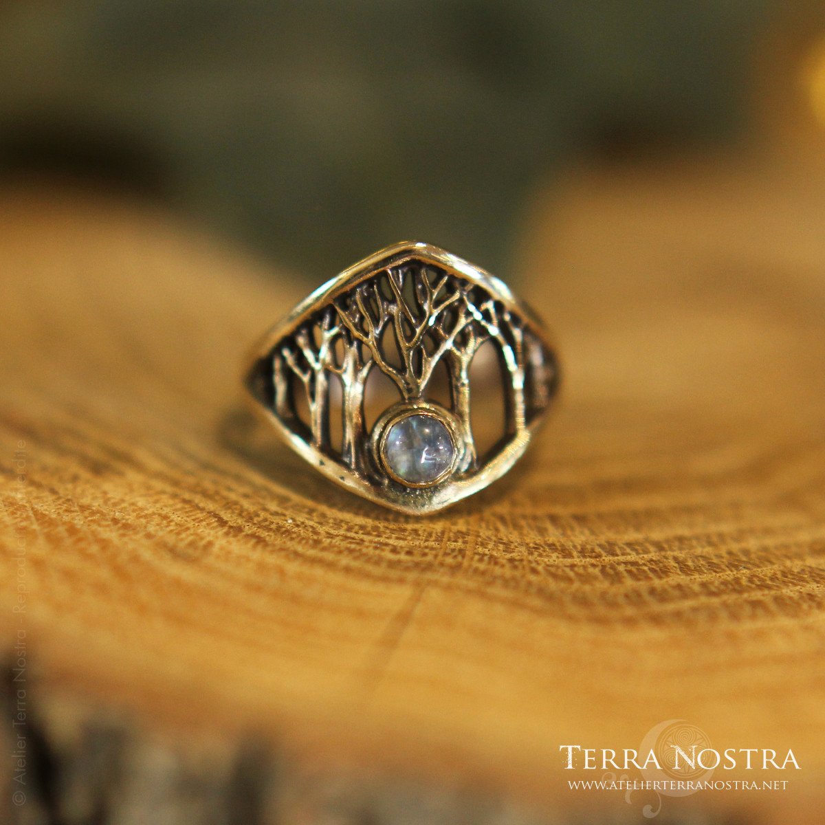 Bague "Mori" — Labradorite blanche Taille 54