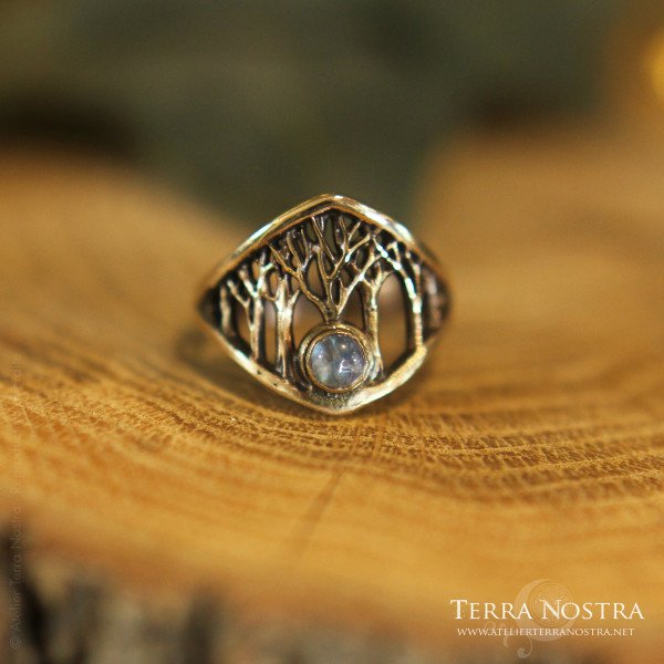 Bague "Mori" — Labradorite blanche Taille 54