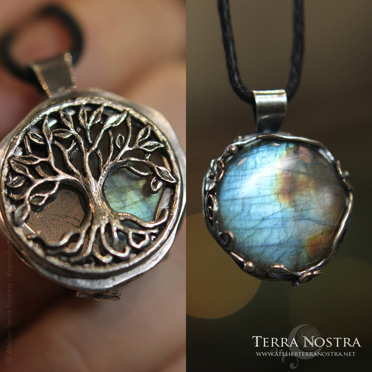 Pendentif réversible "Sierra" — Labradorite multicolore