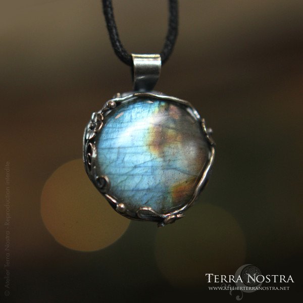 Pendentif réversible "Sierra" — Labradorite multicolore