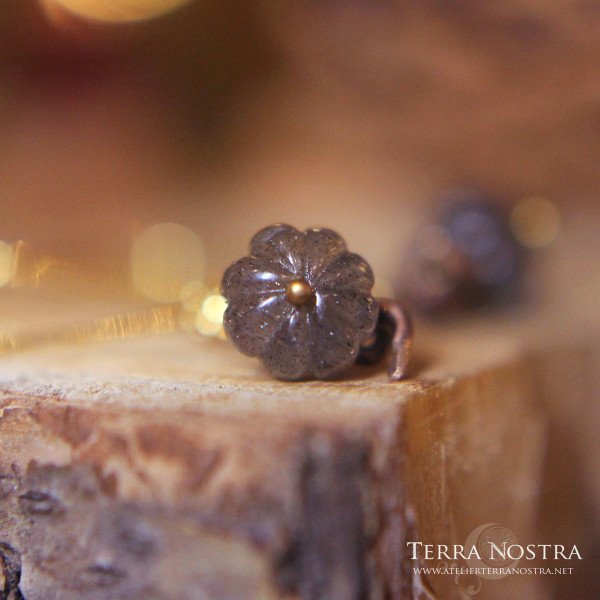 Mini citrouilles d'oreilles "Harvest" en labradorite