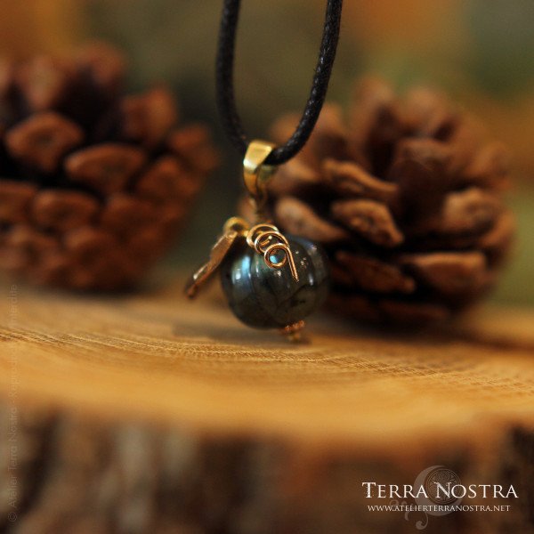 copy of "Harvest" bronze and carnelian pumpkin pendant