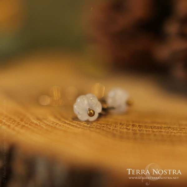 Mini citrouilles d'oreilles "Harvest" en labradorite blanche