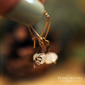 Mini citrouilles d'oreilles "Harvest" en labradorite blanche