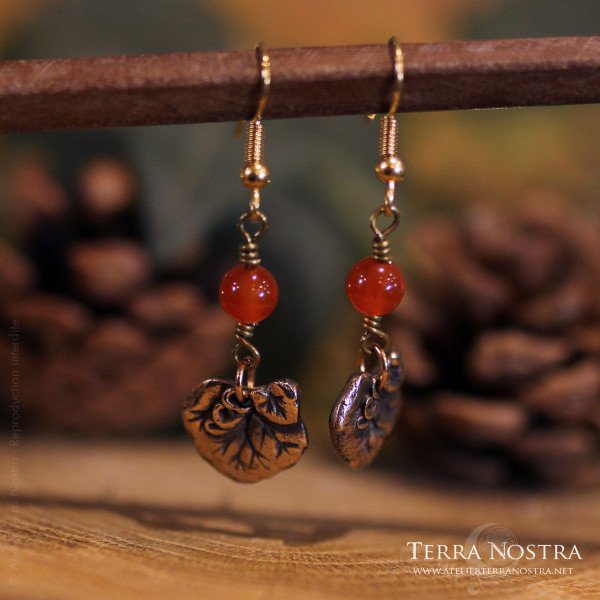 Boucles d'oreilles citrouille "Douceur d'Automne" en bronze