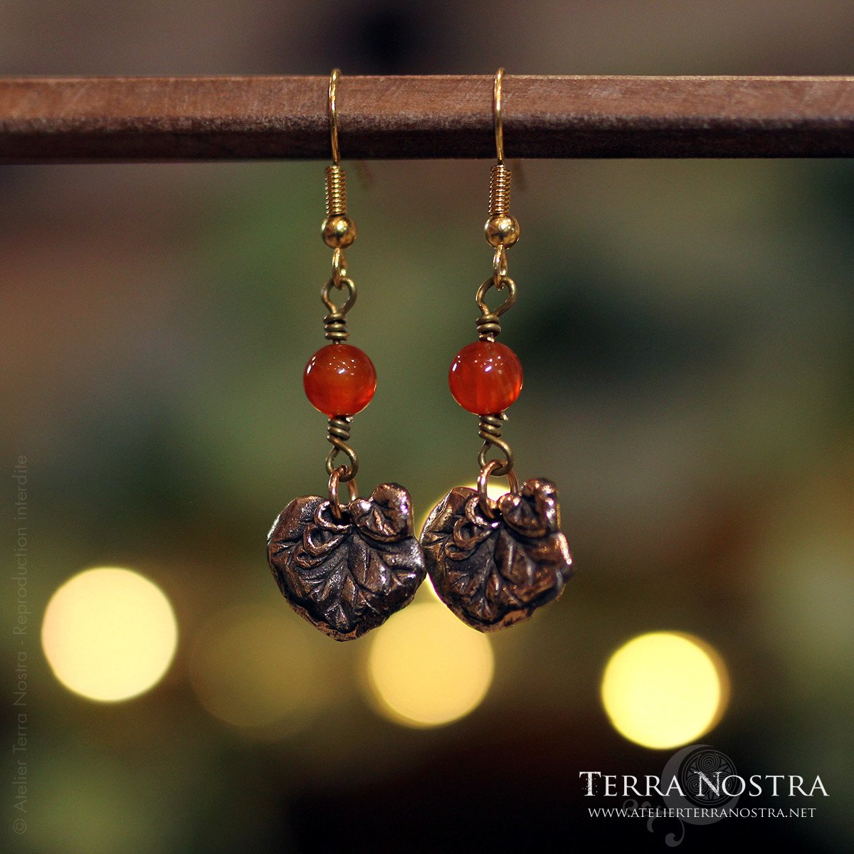Boucles d'oreilles citrouille "Douceur d'Automne" en bronze
