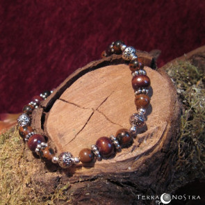 Bracelet en bois et pierres "Les Mains dans la Terre"