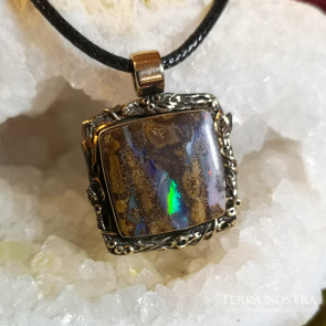 "Neisti" bronze and opal pendant
